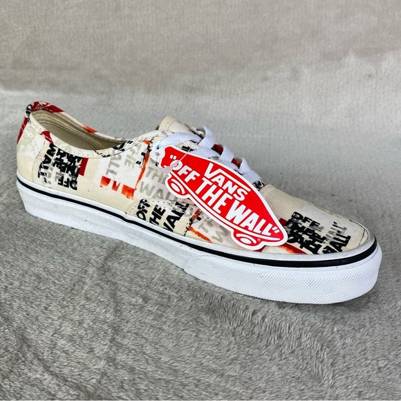 Vans Authentic Packing Tape Shoes Men 7.5 Women 9 White Black Canvas Sneaker NEW - Picture 6 of 10